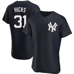 Men's New York Yankees Aaron Hicks Authentic Navy Alternate Jersey