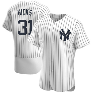 Men's New York Yankees Aaron Hicks Authentic White Home Jersey
