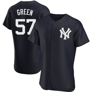 Men's New York Yankees Chad Green Authentic Green Navy Alternate Jersey