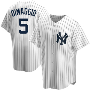 Men's New York Yankees Joe DiMaggio Replica White Home Jersey