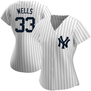 Women's New York Yankees David Wells Authentic White Home Name Jersey