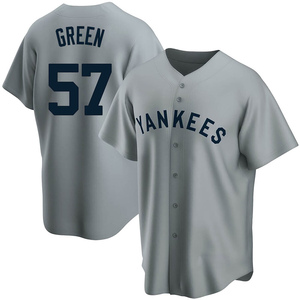 Youth New York Yankees Chad Green Replica Green Gray Road Cooperstown Collection Jersey