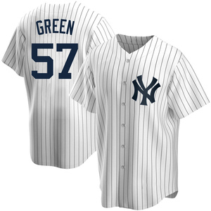 Youth New York Yankees Chad Green Replica White Home Jersey