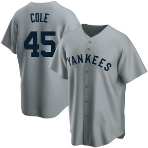 Youth New York Yankees Gerrit Cole Replica Gray Road Cooperstown Collection Jersey