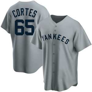 Youth New York Yankees Nestor Cortes Replica Gray Road Cooperstown Collection Jersey